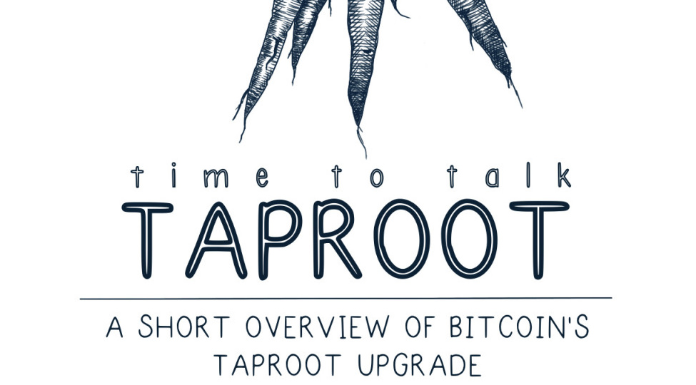 Titelbild des Taproot-Mini-Zines, das das letzte Upgrade von Bitcoin erklärt